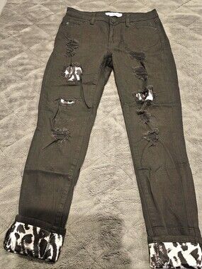 KanCan - Black, Leopard Interior Jeans